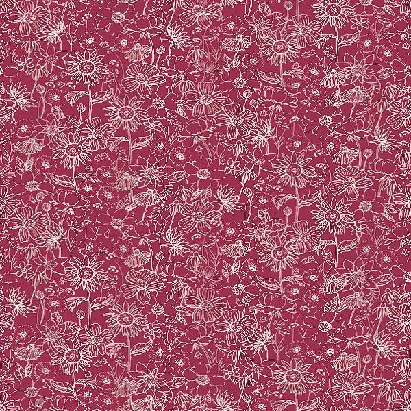 Load image into Gallery viewer, Indy Bloom Fabric - Scarlet Autumn - Sketch in Ruby 06 - Fabric by Missy Rose Pre-Order
