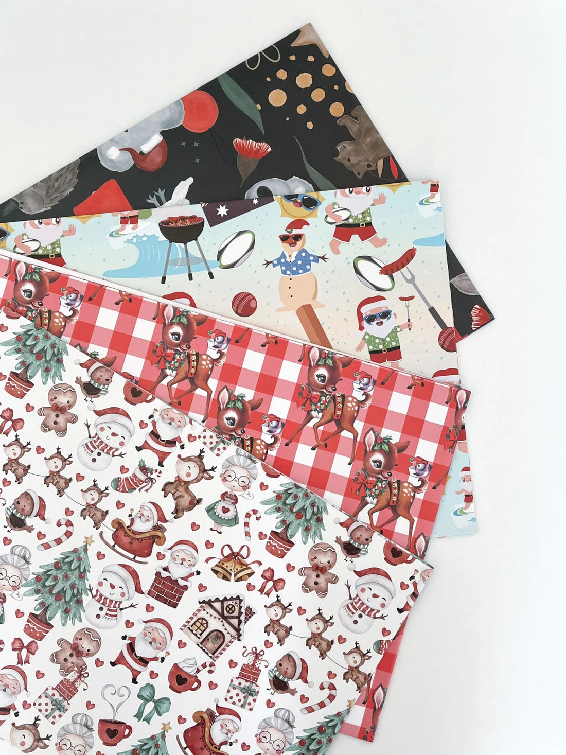 Christmas Wrapping Paper x 4 pack fabric – premium custom printed fabric for sewing | Fabric by Missy Rose
