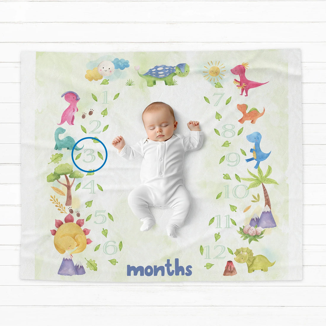 Milestone Blanket Panel Dinosaur fabric – made-to-order custom fabric by the metre | Fabric by Missy Rose