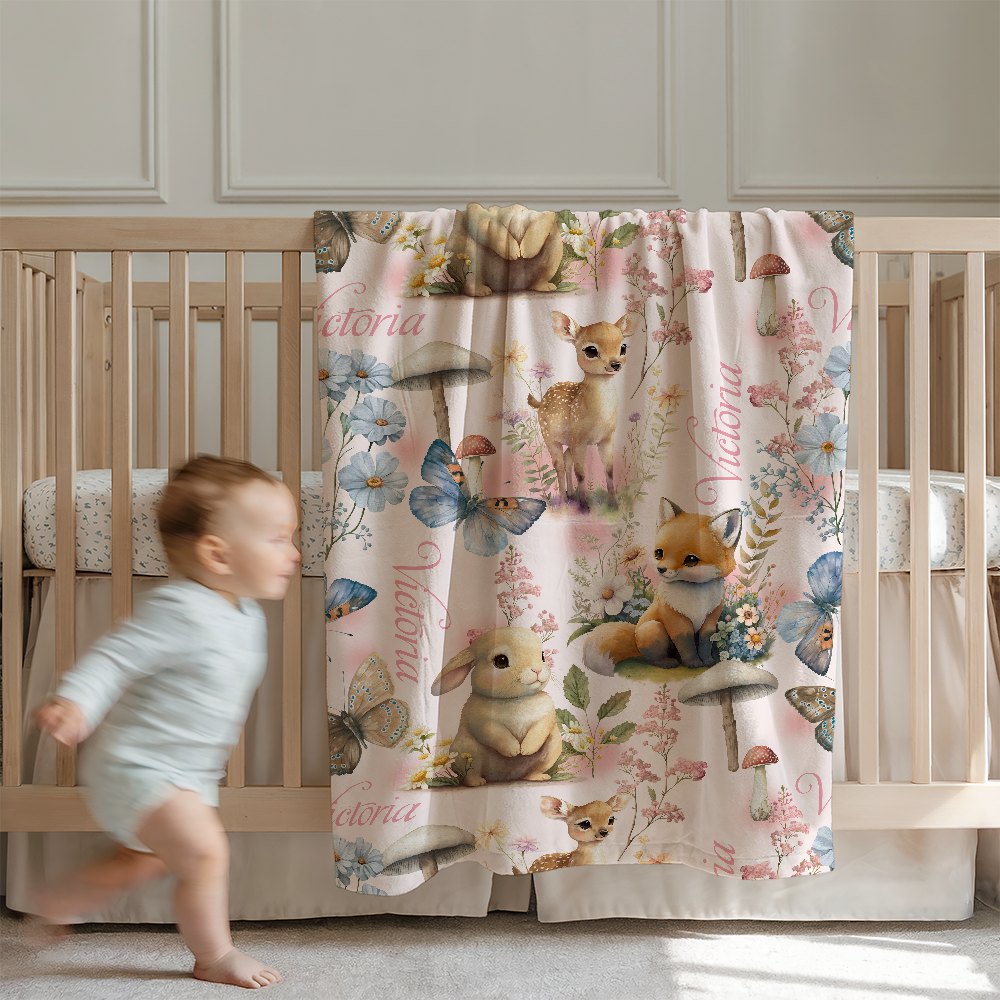 Customisable Name Fabric - Woodlands