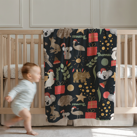 Customisable Name Fabric - Aussie Christmas