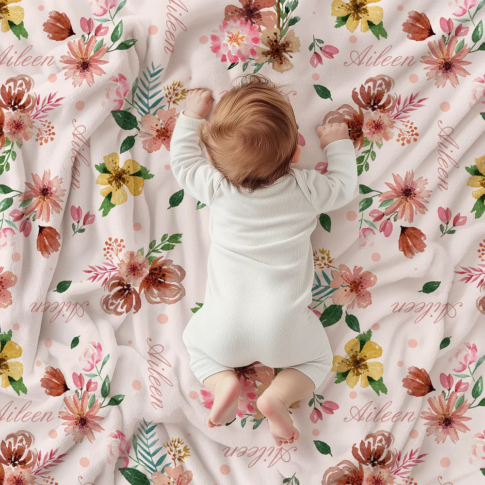 Customisable Name Fabric Floral – made-to-order custom fabric by the metre | Fabric by Missy Rose