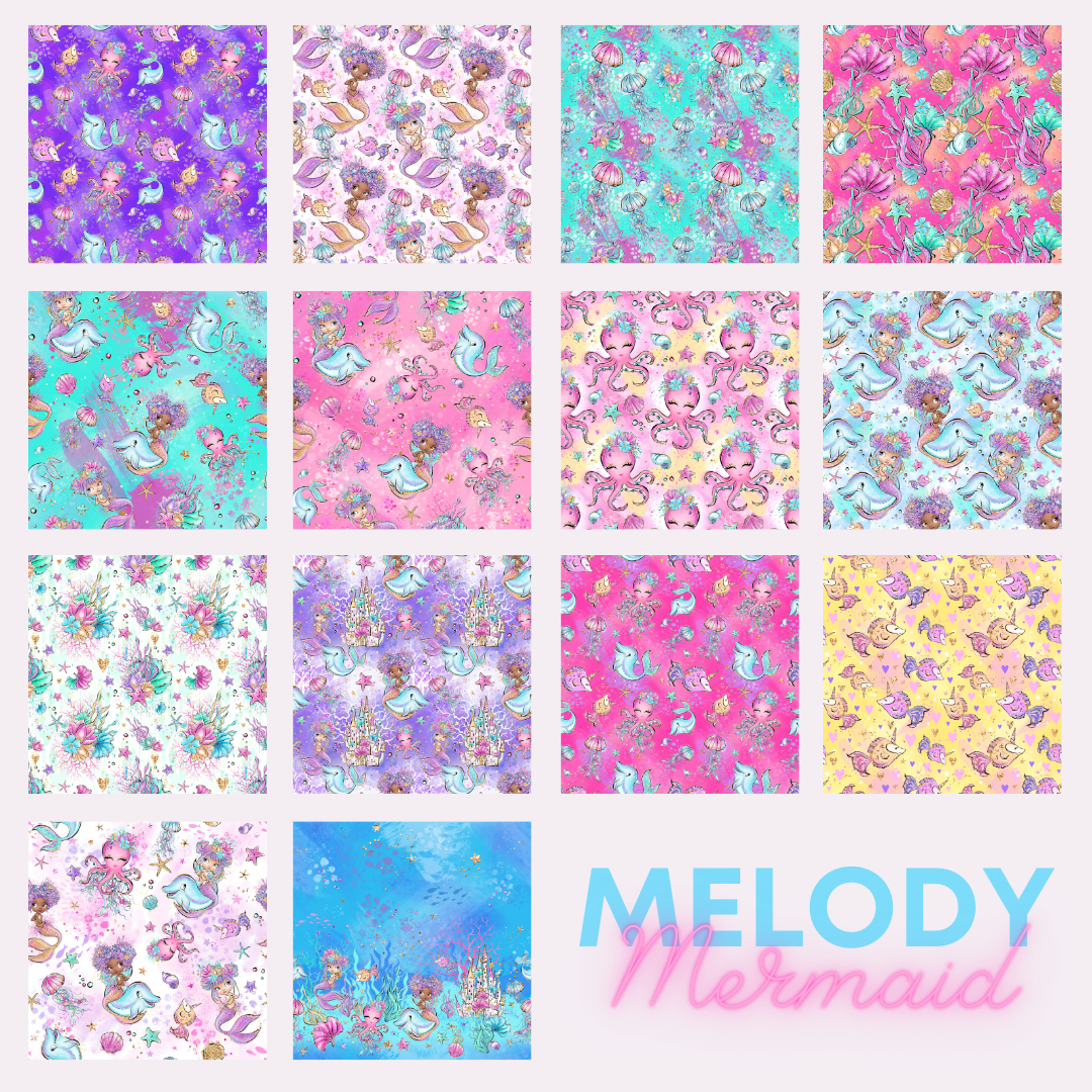 Jelly Roll 20 pieces - Quilting - Melody Mermaid Fabric