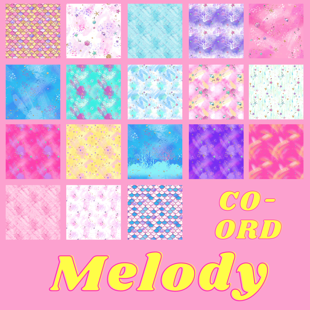 Fat quarter bundle 20 pieces Quilting Melody Mermaid CO-ORD Fabric – Fabric by Missy Rose