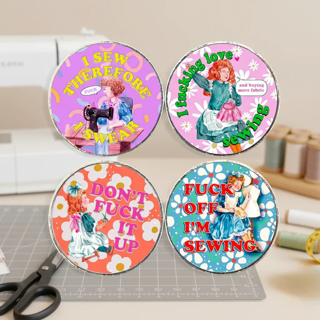 Sewing Pattern Weights Sassy Swears x 4 fabric – custom printed pre-order fabric Australia | Fabric by Missy Rose