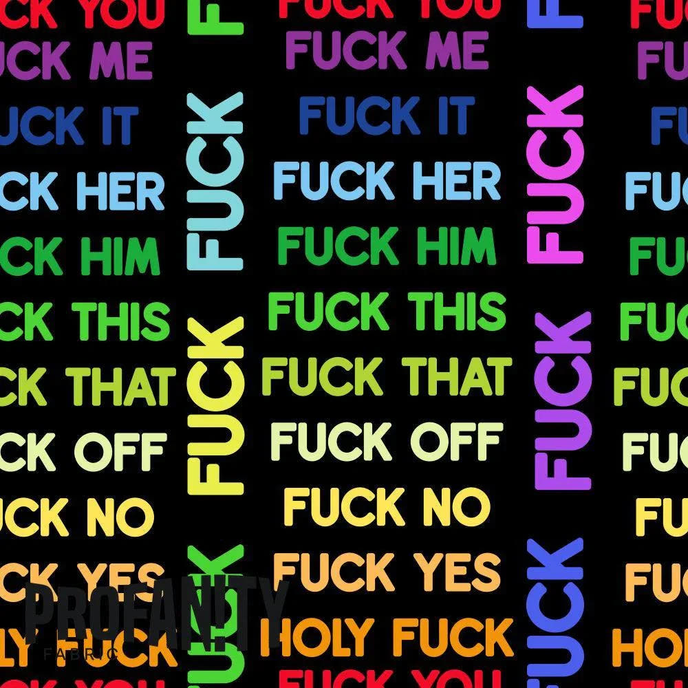 Novelty Swearing Fabric 212 – cheeky novelty fabric by the metre, made-to-order | Fabric by Missy Rose