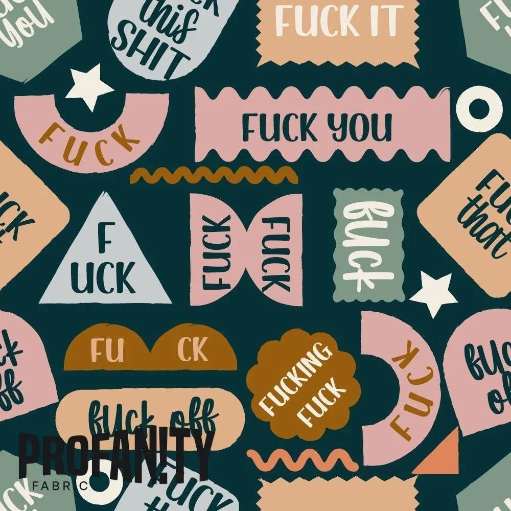 Novelty Swearing Fabric 213 – cheeky rude print fabric for sewing, pre-order | Fabric by Missy Rose