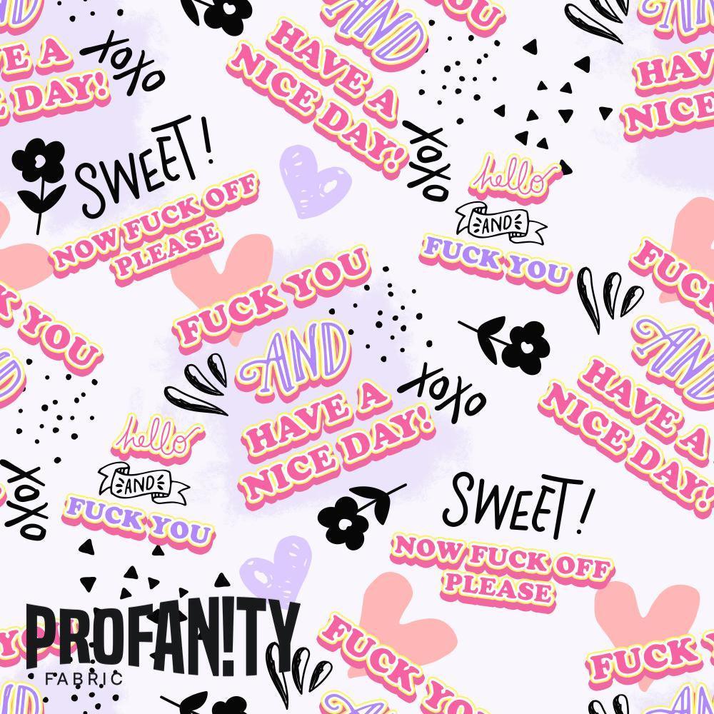 Novelty Swearing Fabric 219 – rude funny novelty fabric, pre-order by the metre | Fabric by Missy Rose