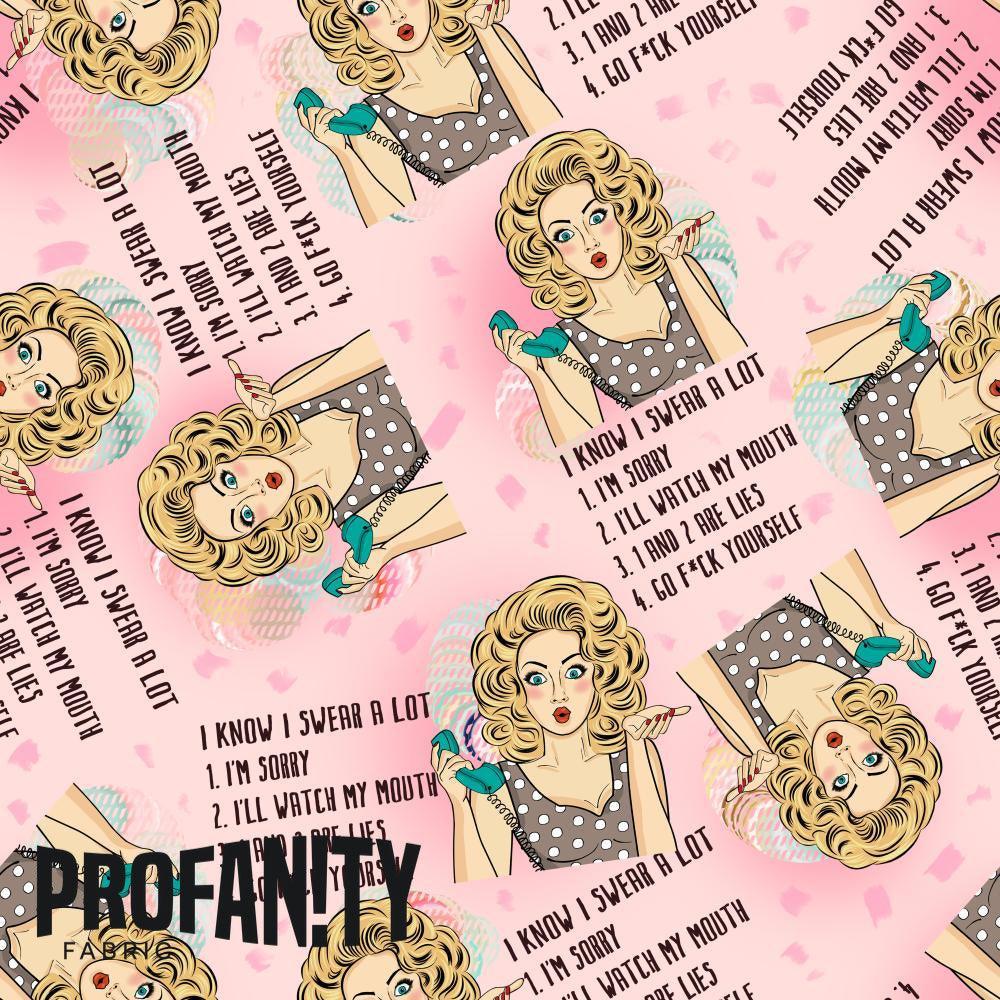 Novelty Swearing Fabric 239 – cheeky novelty fabric by the metre, made-to-order | Fabric by Missy Rose