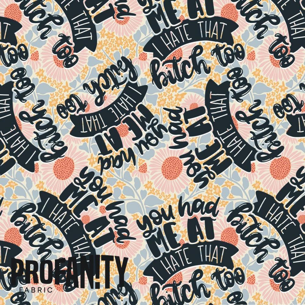Novelty Swearing Fabric 376 – rude funny novelty fabric, pre-order by the metre | Fabric by Missy Rose