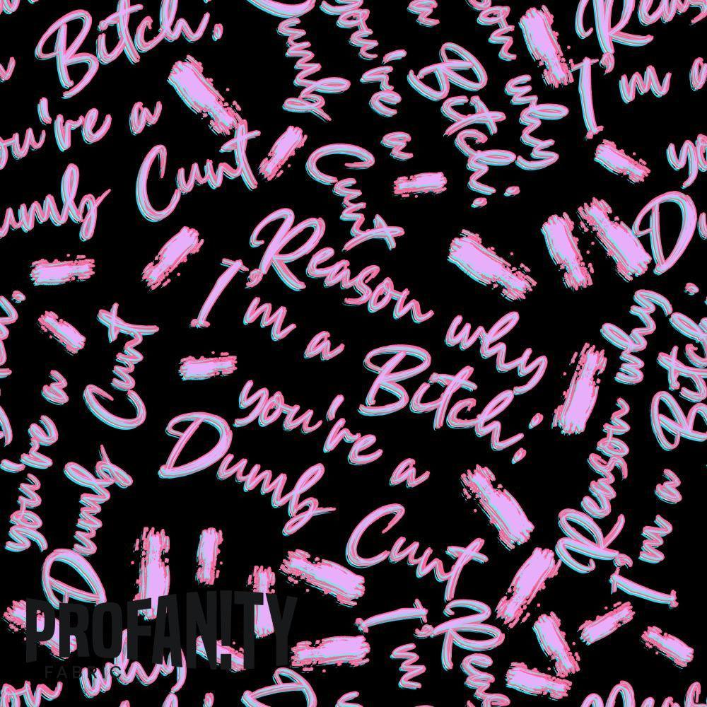Novelty Swearing Fabric 388 – rude funny novelty fabric, pre-order by the metre | Fabric by Missy Rose
