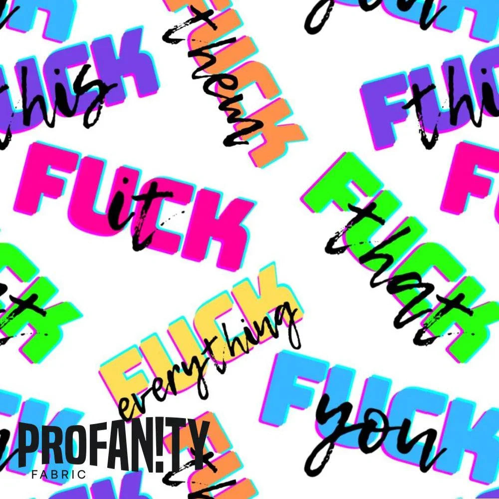 Novelty Swearing Fabric 407 – cheeky rude print fabric for sewing, pre-order | Fabric by Missy Rose