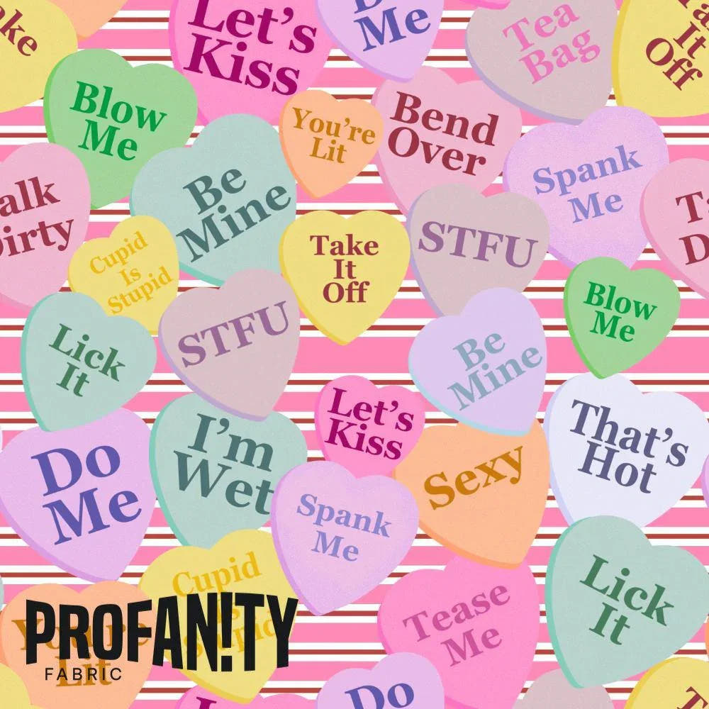 Novelty Swearing Fabric 444 – cheeky rude print fabric for sewing, pre-order | Fabric by Missy Rose