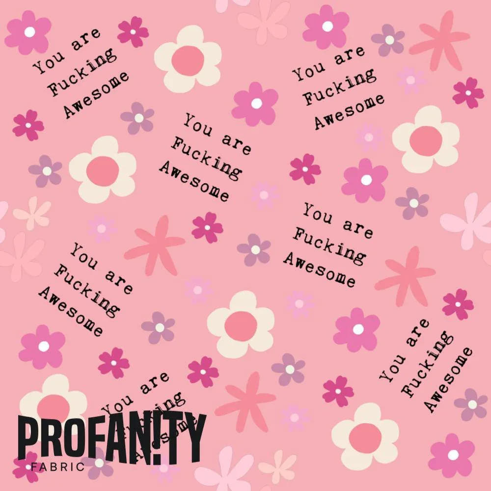 Novelty Swearing Fabric 489 – cheeky novelty fabric by the metre, made-to-order | Fabric by Missy Rose