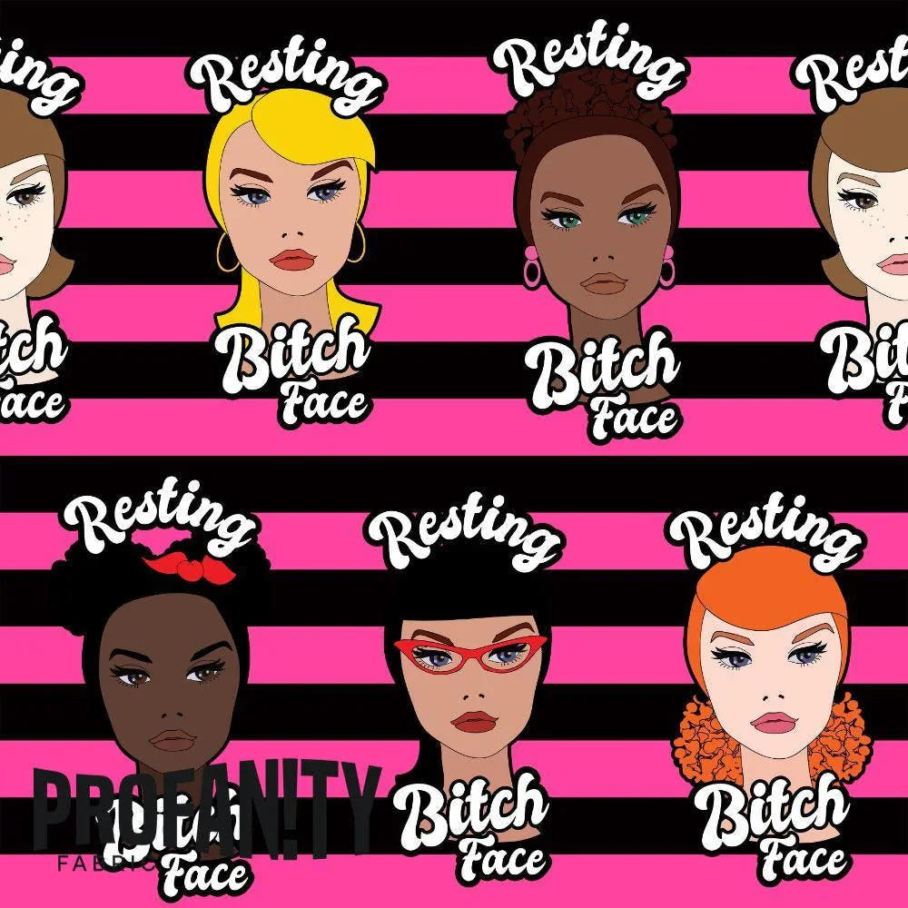 Swear Word Fabric 565 – profanity fabric for sewing, custom printed Australia | Fabric by Missy Rose