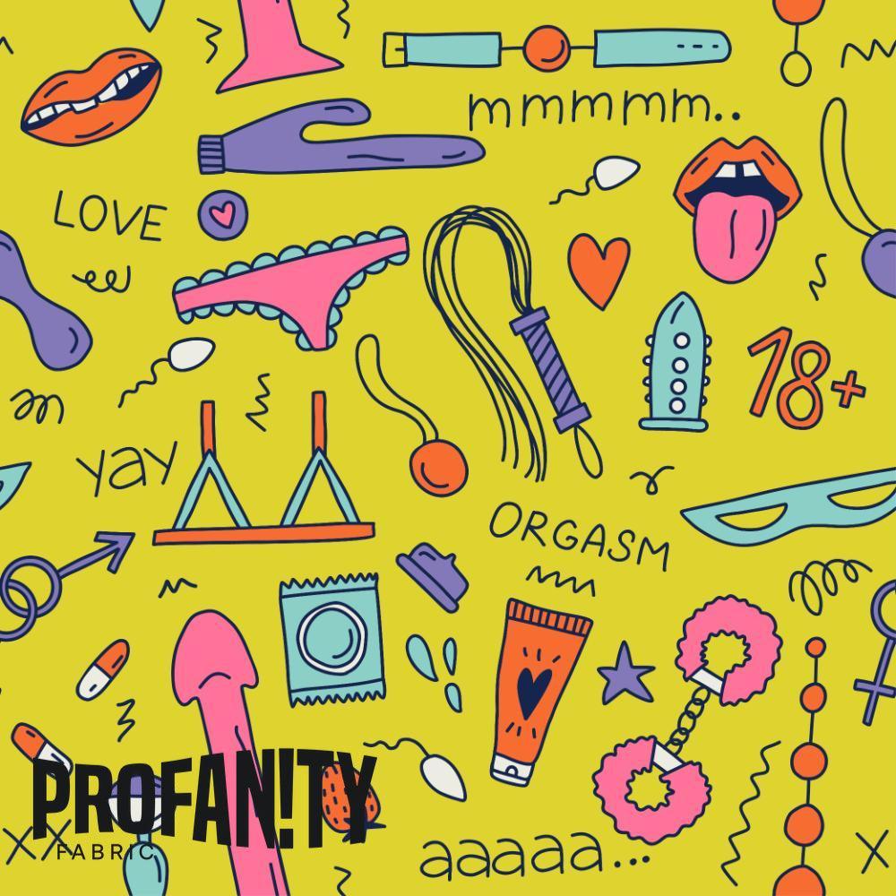 Swear Word Fabric 571 – swearing fabric custom printed Australia, made-to-order | Fabric by Missy Rose