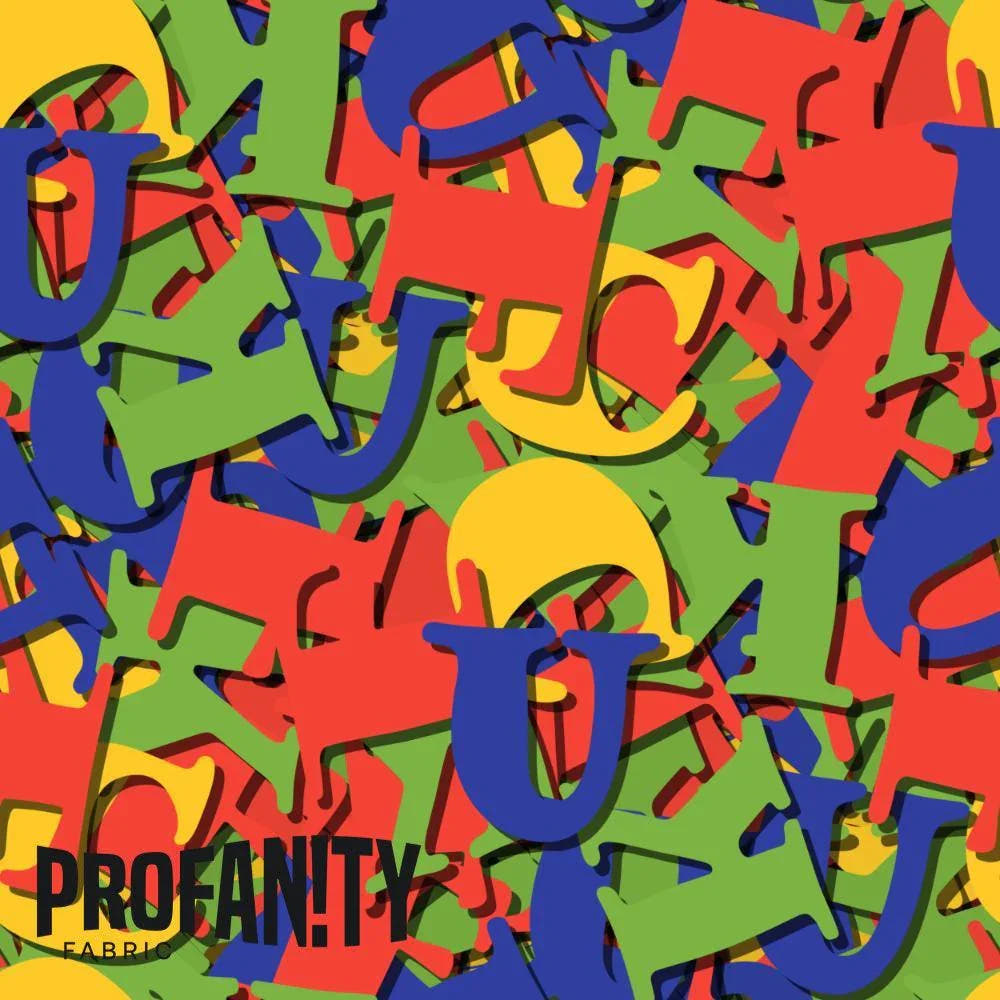 Swear Word Fabric 576 – profanity fabric for sewing, custom printed Australia | Fabric by Missy Rose