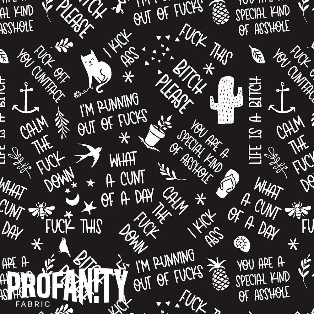 Swear Word Fabric 590 – swear word fabric Australia, custom printed pre-order | Fabric by Missy Rose