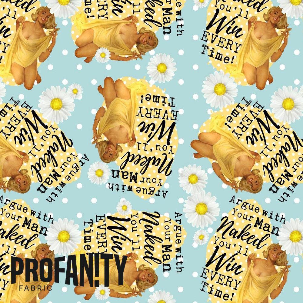 Novelty Swearing Fabric 65 – cheeky rude print fabric for sewing, pre-order | Fabric by Missy Rose