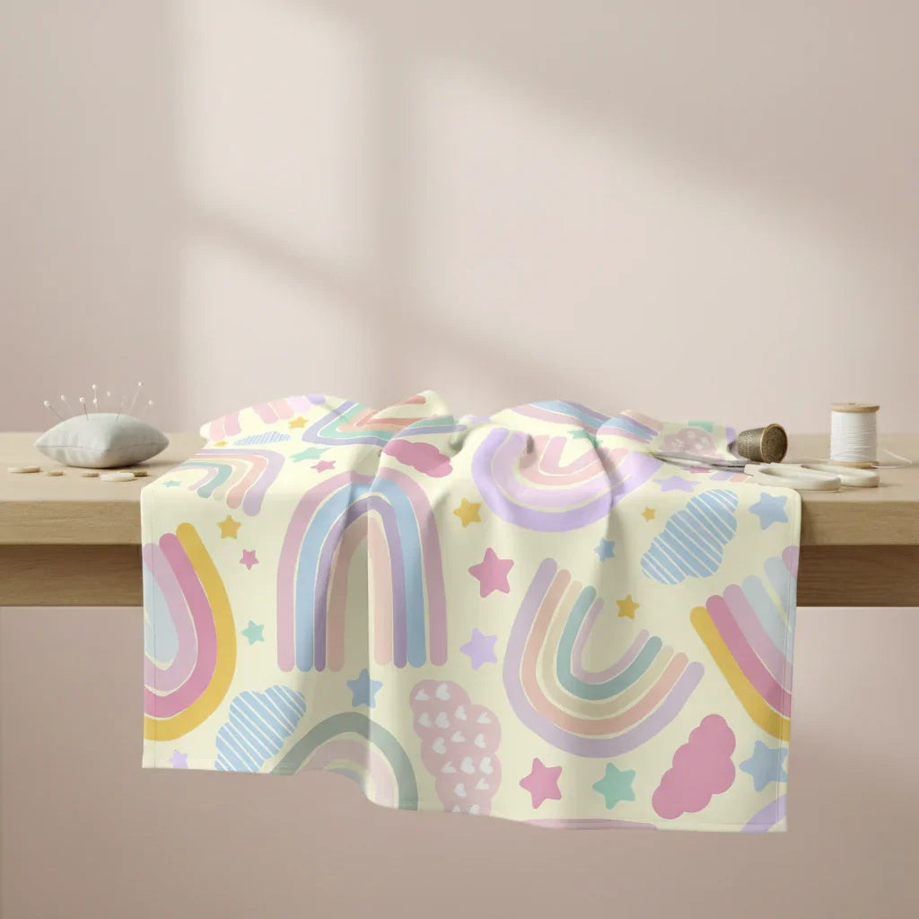Design 609 Pastel Rainbow Fabric – made-to-order custom fabric by the metre | Fabric by Missy Rose