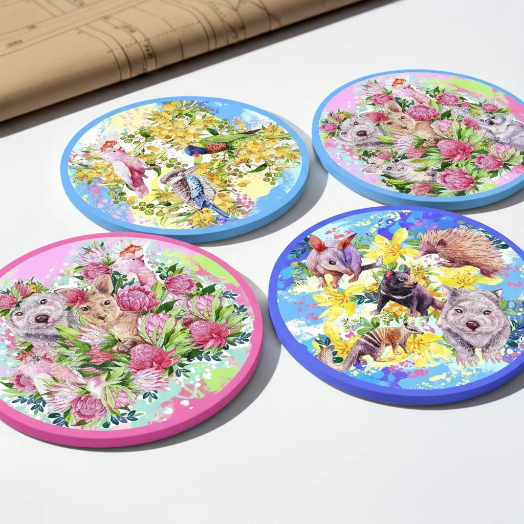 Sewing Pattern Weights Australian Animals x 4 fabric – custom printed pre-order fabric Australia | Fabric by Missy Rose