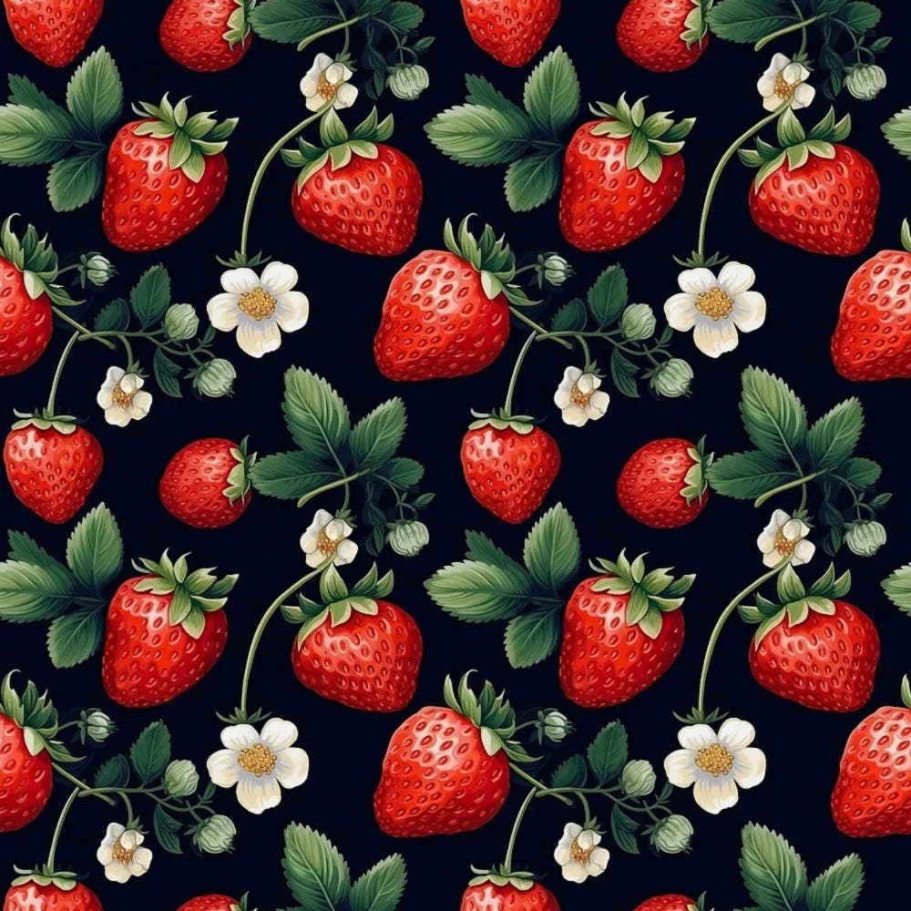 Strawberry 02 fabric – custom printed pre-order fabric Australia | Fabric by Missy Rose