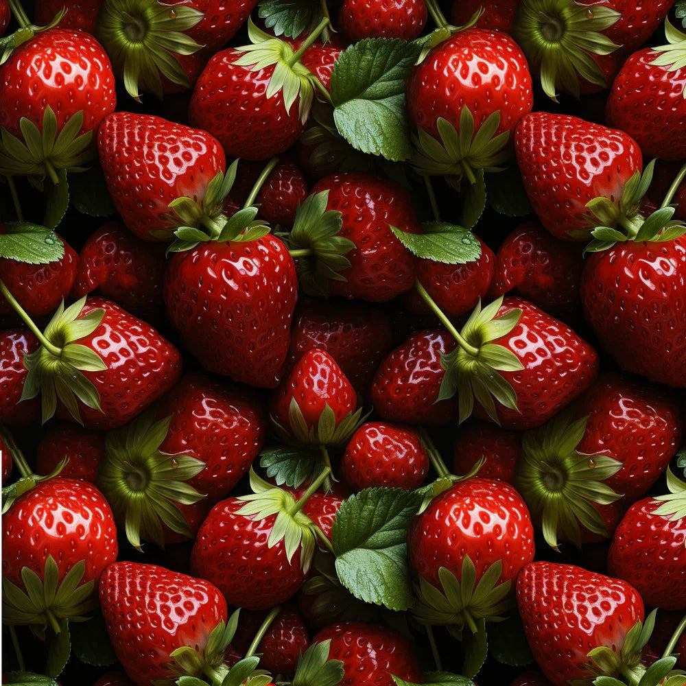 Strawberry 04 fabric – premium custom printed fabric for sewing | Fabric by Missy Rose