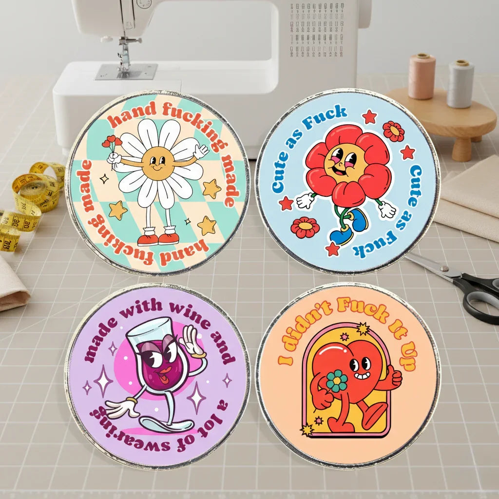 Sewing Pattern Weight Retro Swears x 4 fabric – made-to-order custom fabric by the metre | Fabric by Missy Rose