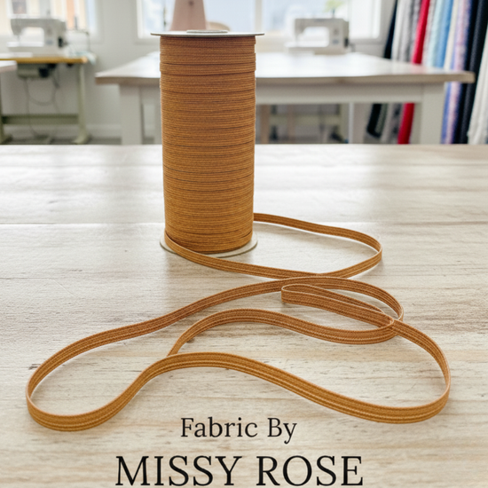 6mm Braided Glitter Elastic - Copper