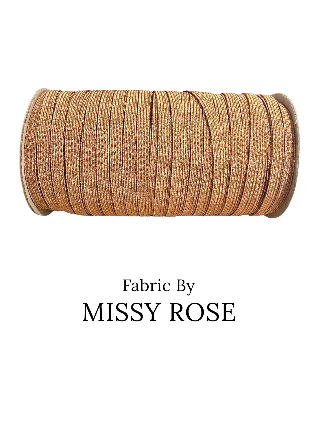 6mm Braided Glitter Elastic Copper fabric – premium custom printed fabric for sewing | Fabric by Missy Rose