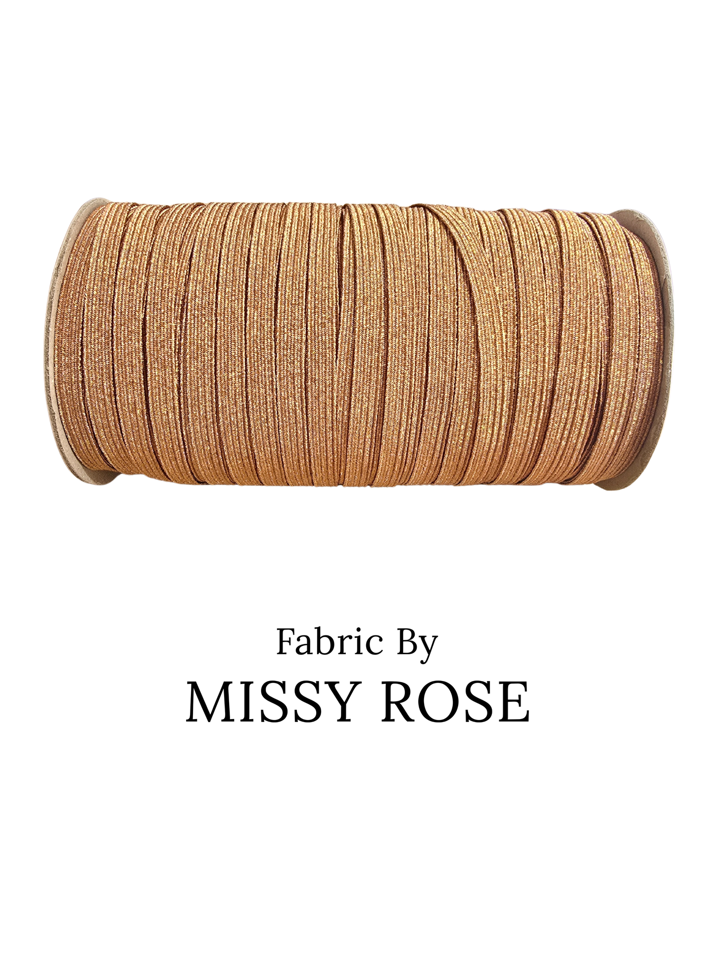 6mm Braided Glitter Elastic - Copper