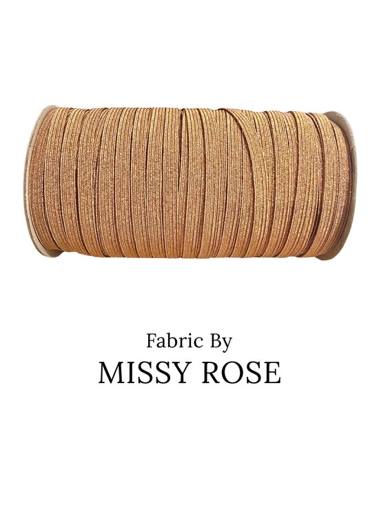 6mm Braided Glitter Elastic - Copper
