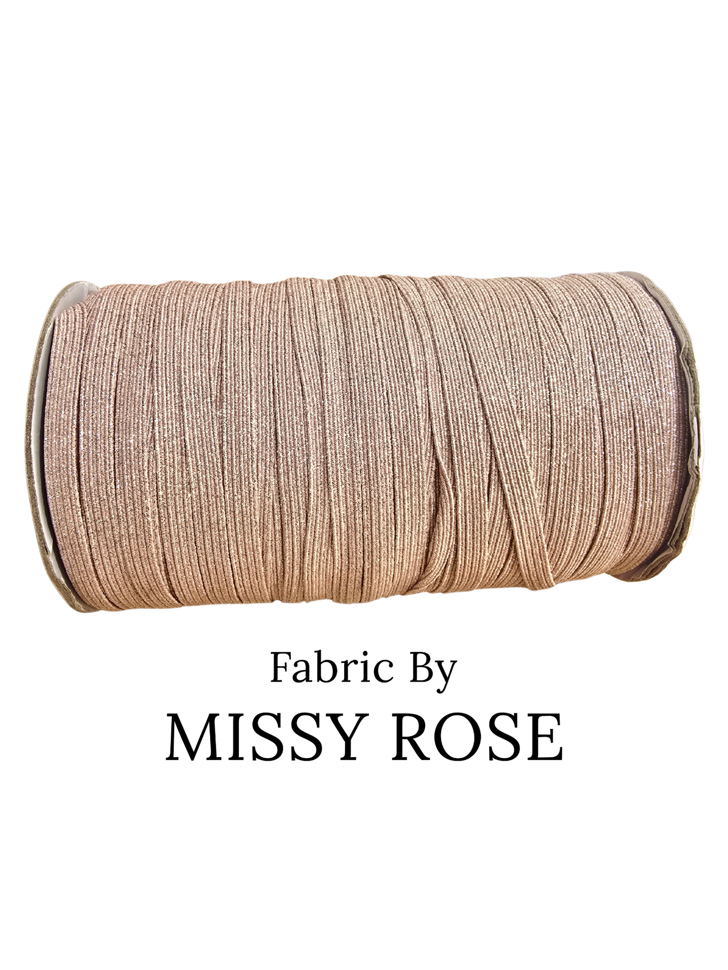 6mm Braided Glitter Elastic - Dusty Pink