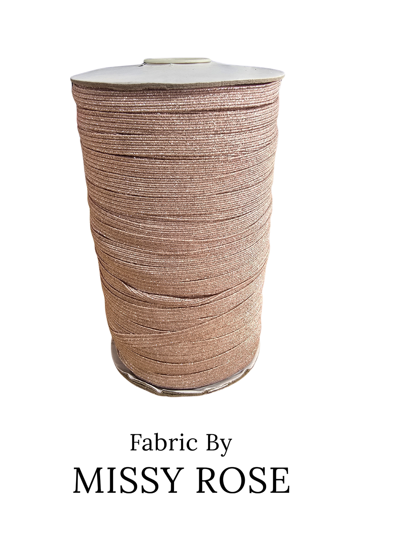 6mm Braided Glitter Elastic - Dusty Pink