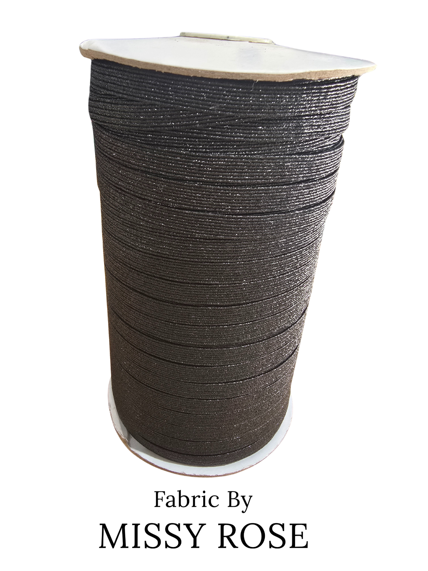 6mm Braided Glitter Elastic - Black Glitter