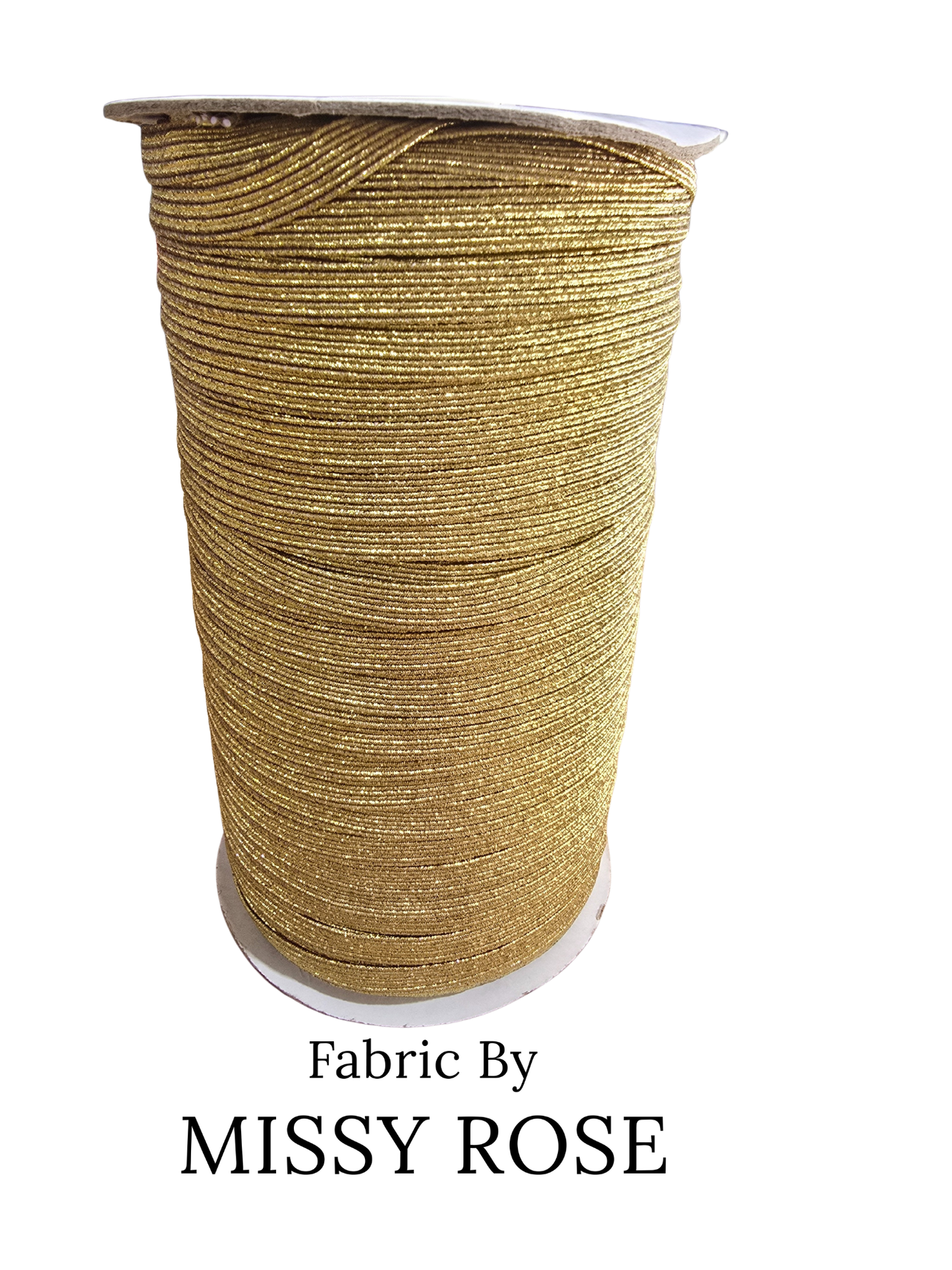 6mm Braided Glitter Elastic - Gold