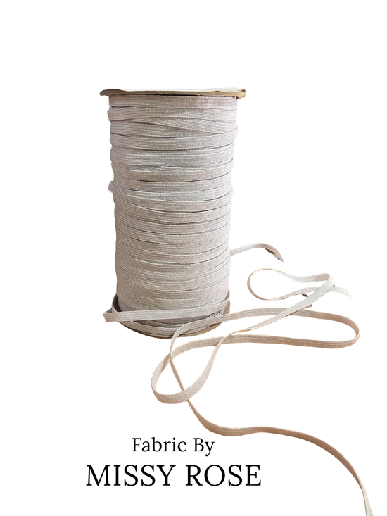 6mm Braided Glitter Elastic - Snowflake Glitter