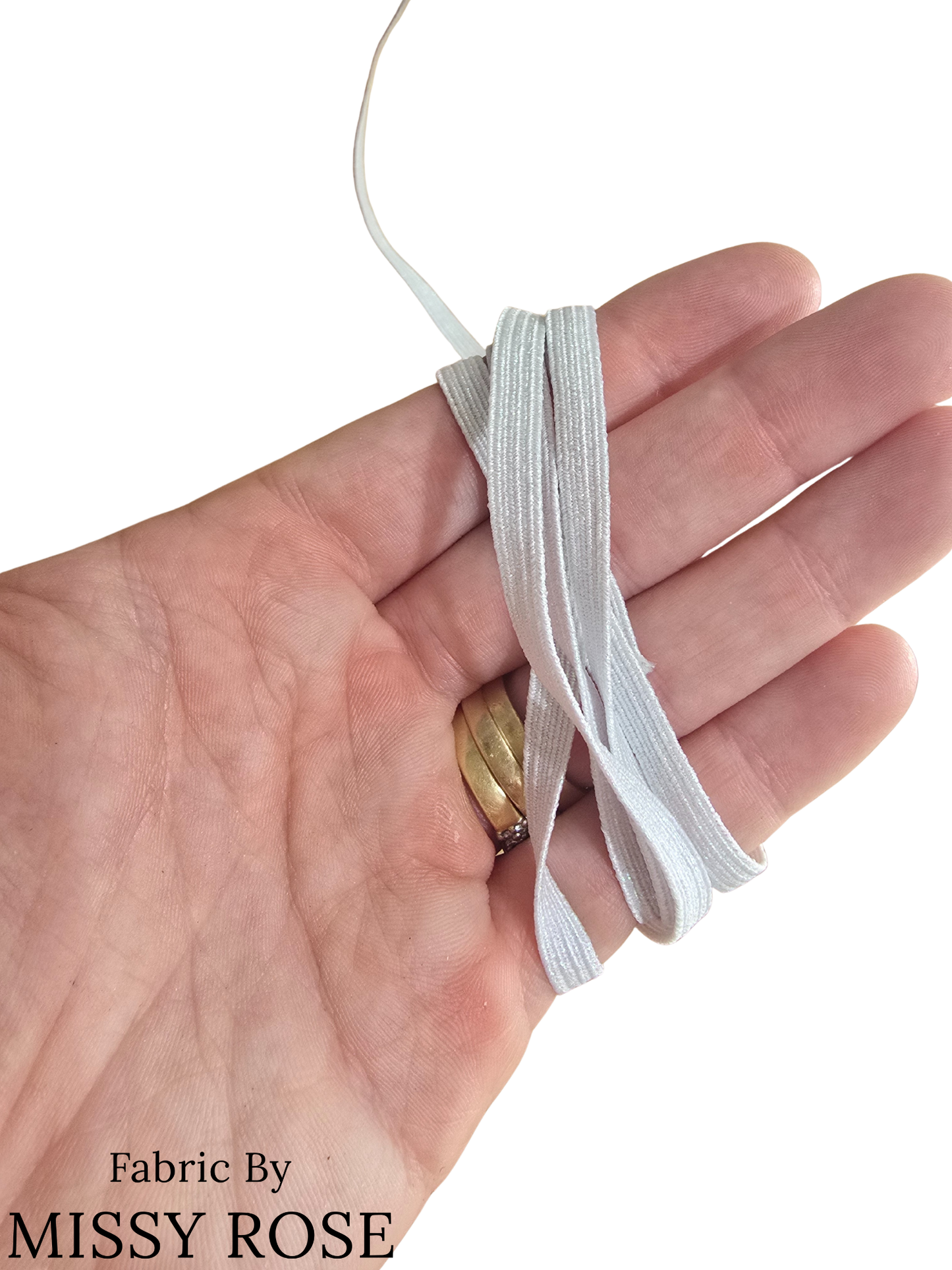 6mm Braided Glitter Elastic - Snowflake Glitter