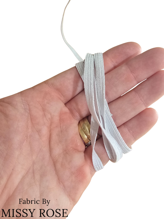 6mm Braided Glitter Elastic - Snowflake Glitter