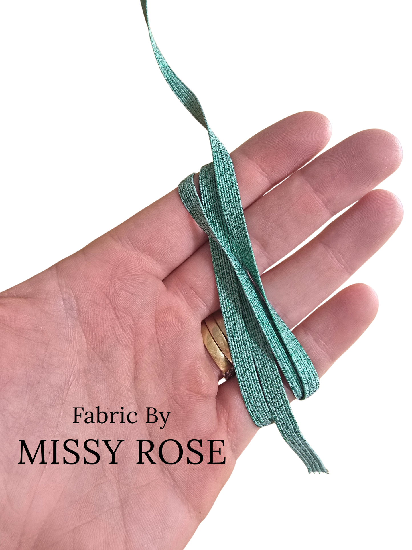 6mm Braided Glitter Elastic - Green