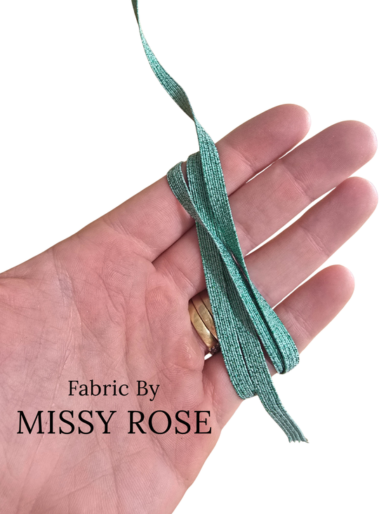 6mm Braided Glitter Elastic - Green