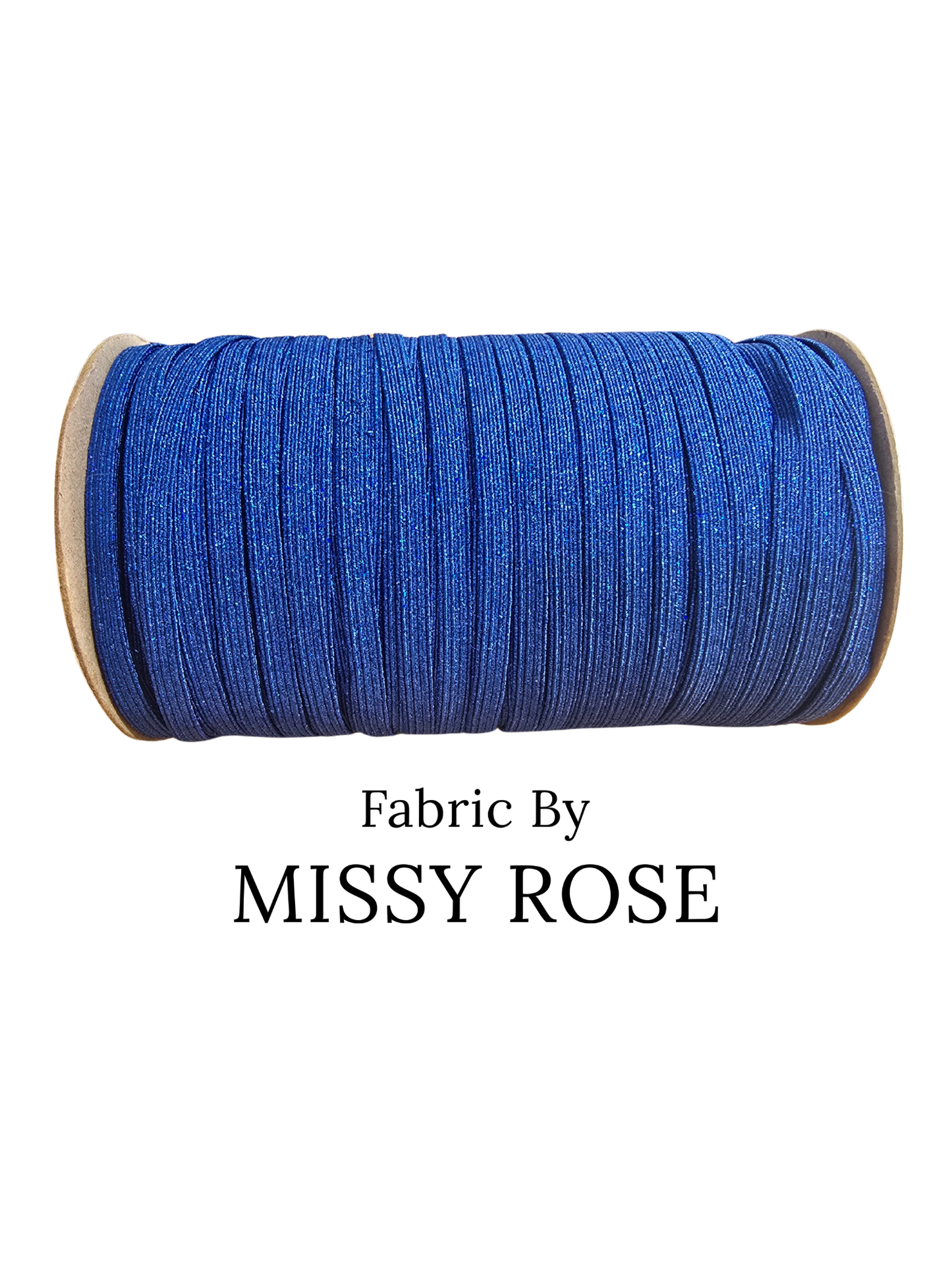 6mm Braided Glitter Elastic - Blue Glitter