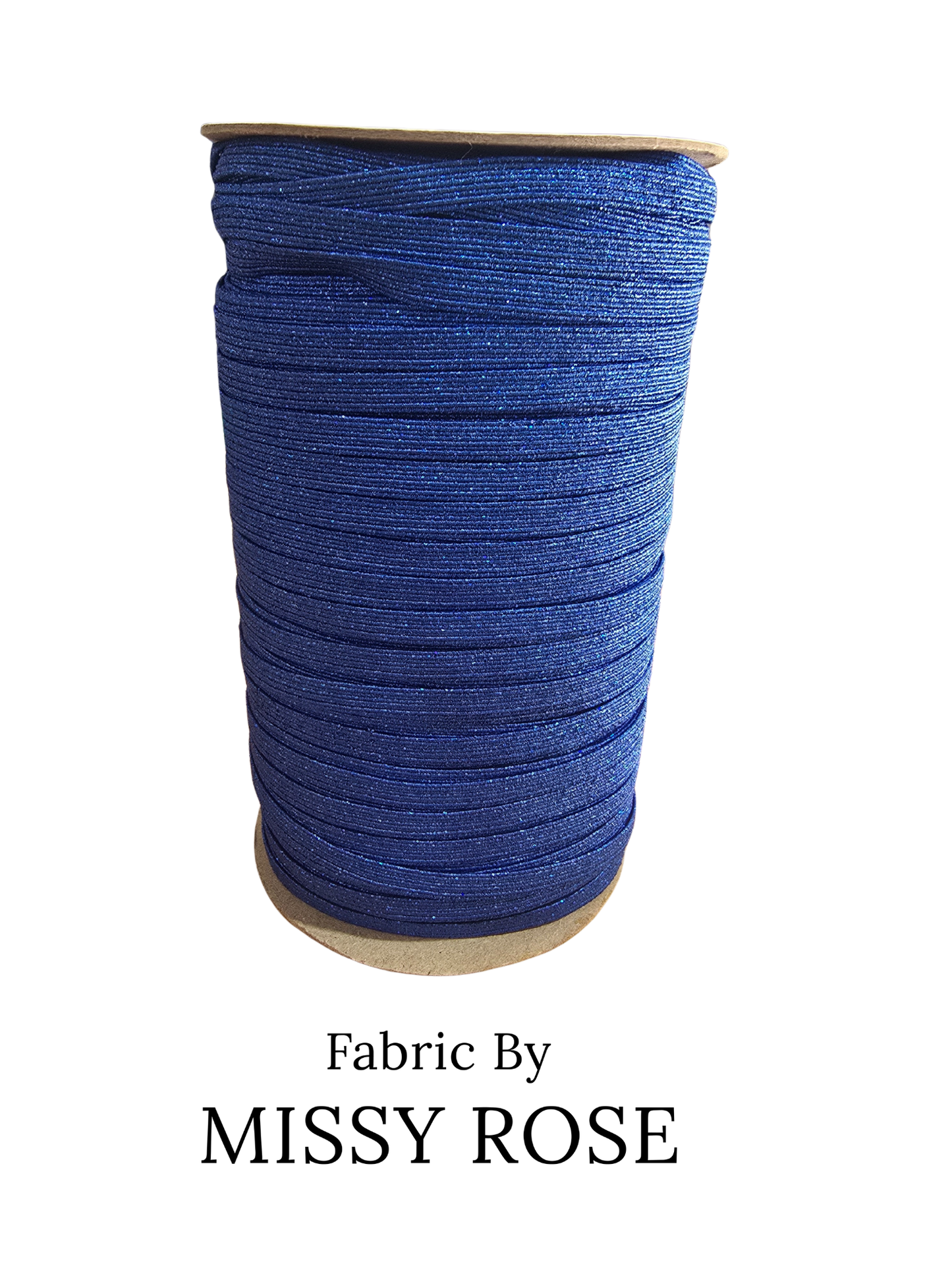 6mm Braided Glitter Elastic - Blue Glitter