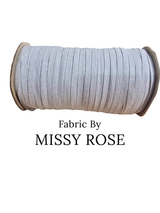 6mm Braided Glitter Elastic - Silver Glitter