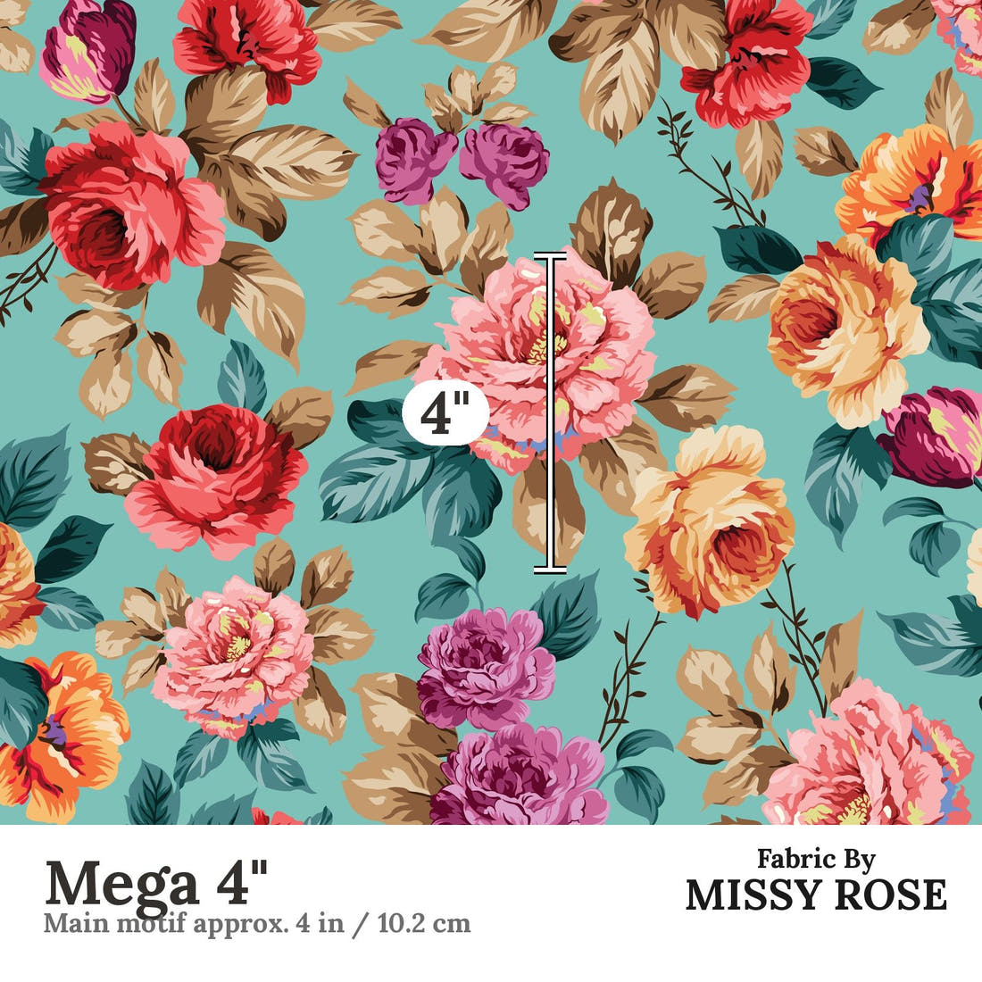 Countdown Collection 251 Mega 4 inch print scale guide | Fabric by Missy Rose