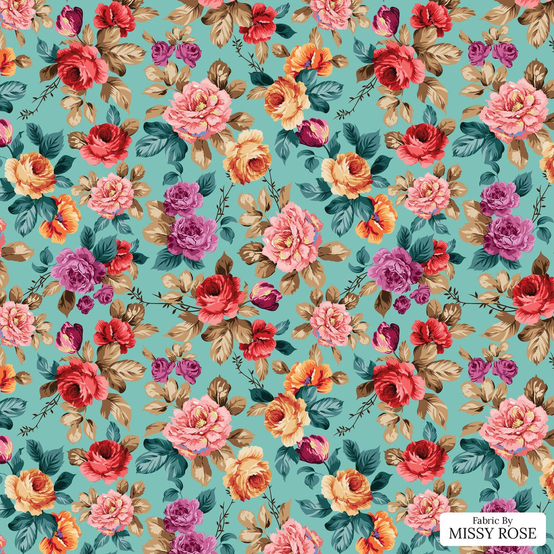 Countdown Collection 251 - flat view of the print, zoom in for detail | Fabric by Missy Rose