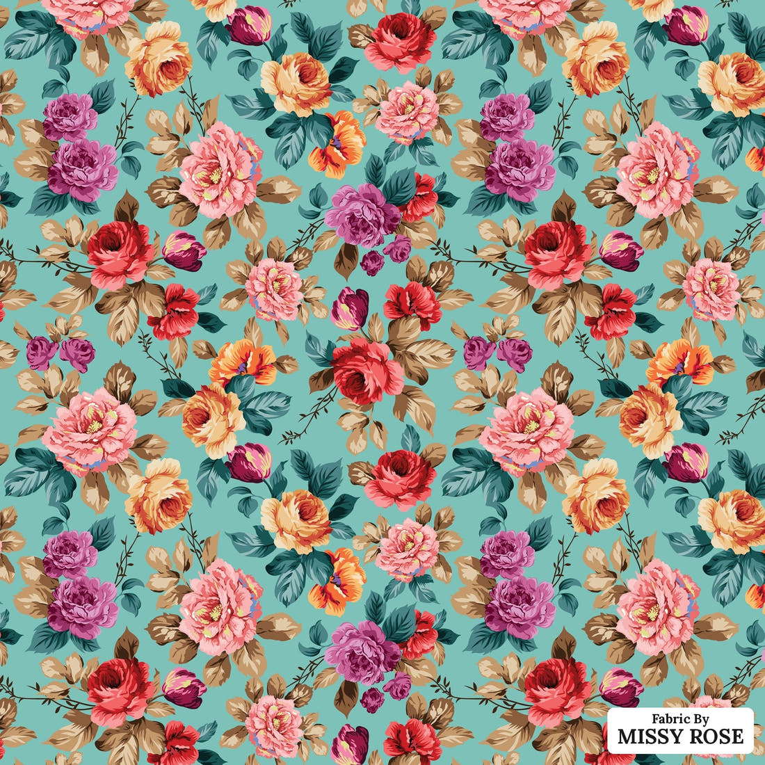 Countdown Collection 251 - flat view of the print, zoom in for detail | Fabric by Missy Rose