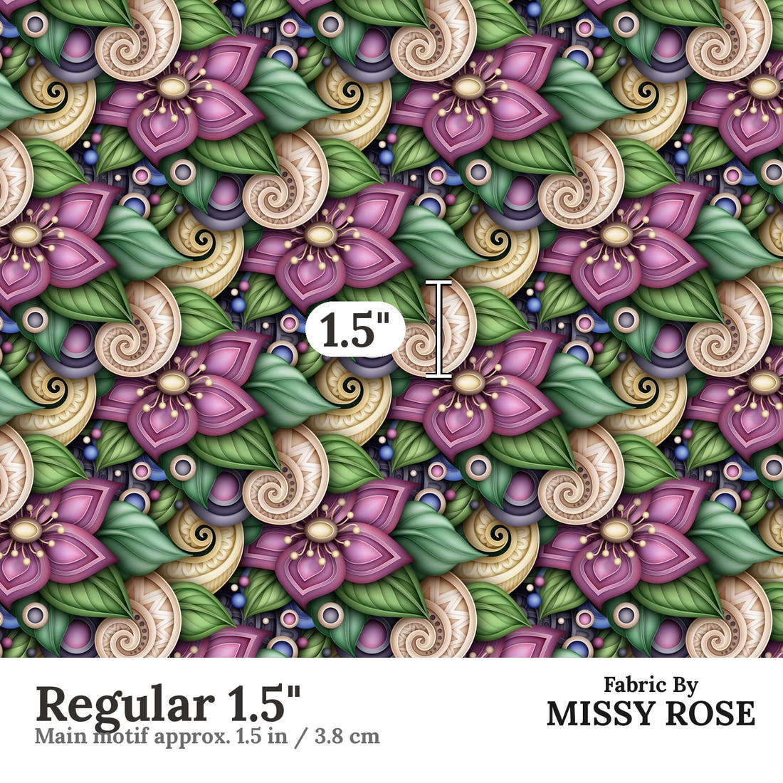 Countdown Collection 252 Regular 1.5 inch print scale guide | Fabric by Missy Rose