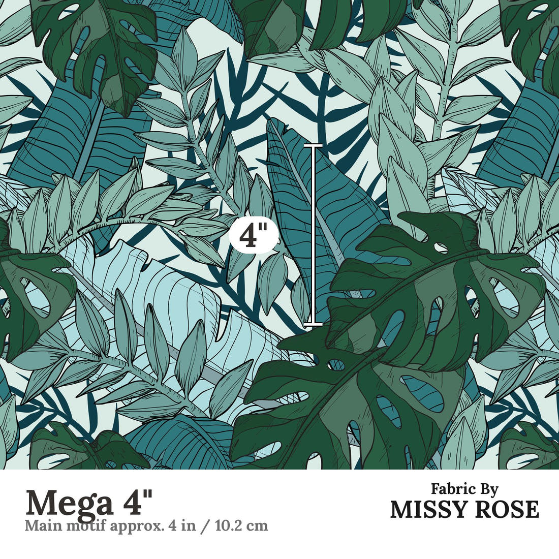 Countdown Collection 253 Mega 4 inch print scale guide | Fabric by Missy Rose