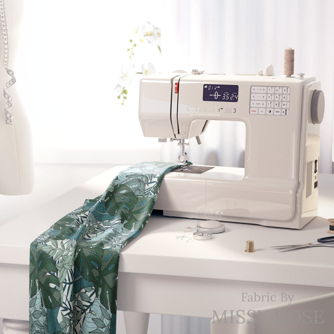 Countdown Collection 253 on a sewing machine - premium fabric for sewing projects | Fabric by Missy Rose